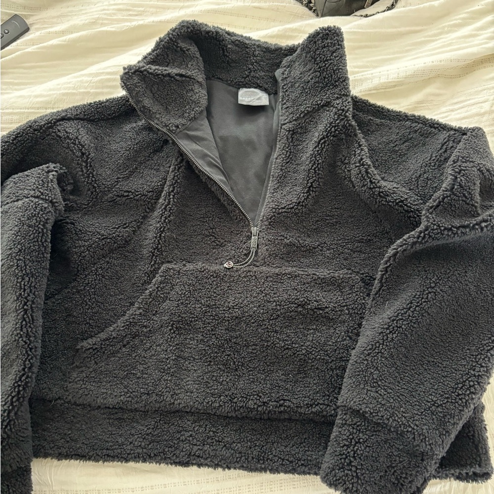 LULULEMON MEDIUM HALF ZIL FLEECE BLACK